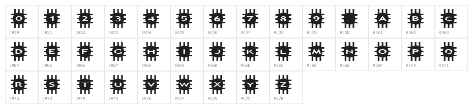 AlphaShapes grids Character Map