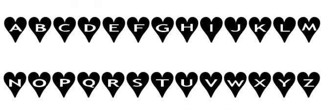 AlphaShapes hearts 字体 大写