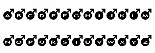 AlphaShapes male フォント 小文字