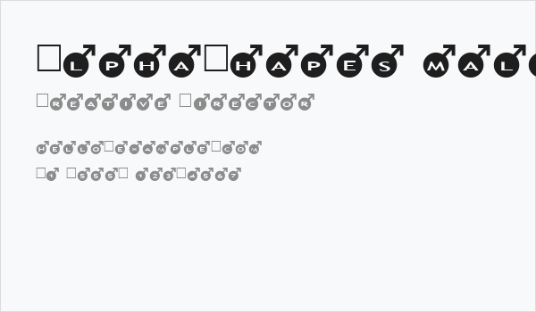 AlphaShapes male Business Card