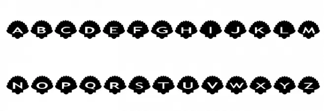 AlphaShapes shells Schriftart Kleinbuchstaben