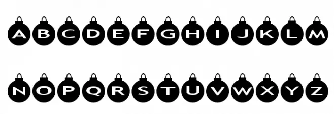 AlphaShapes xmas balls Font LOWERCASE