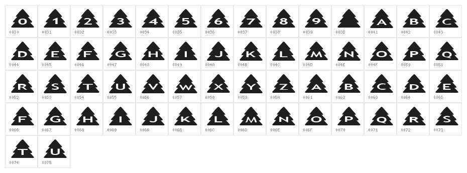 AlphaShapes xmas trees Character Map