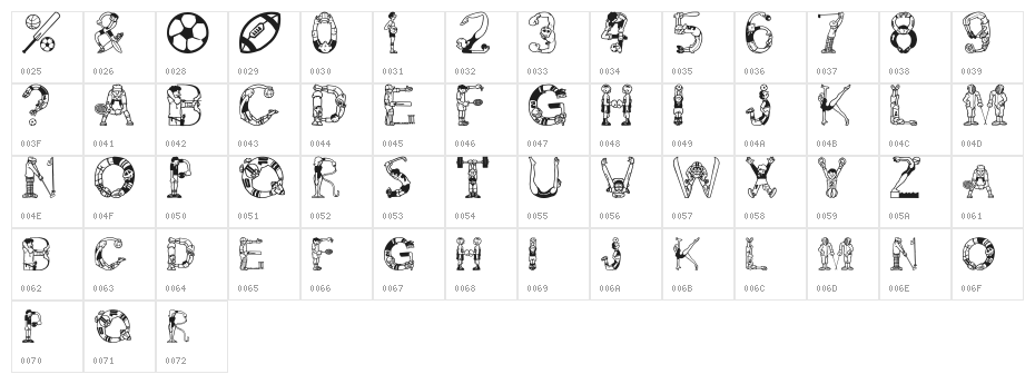 AlphaSports Character Map