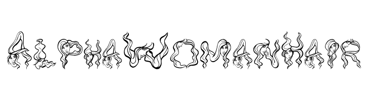 AlphaWomanHair Font