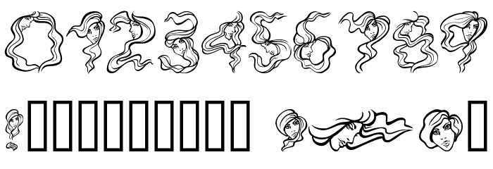 AlphaWomanHair Font OTHER CHARS