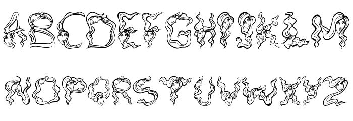 AlphaWomanHair Font LOWERCASE
