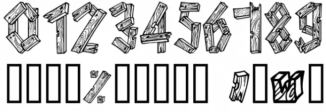 AlphaWood Font Alte caractere