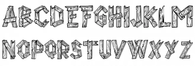 AlphaWood Font Litere mici
