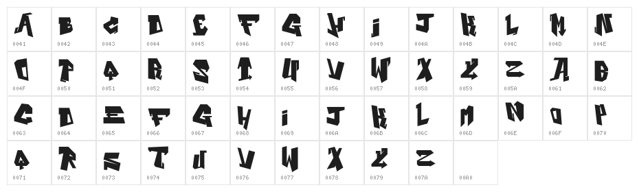 Alphabet Black Character Map