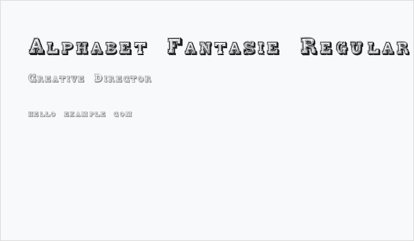 Alphabet Fantasie Regular Business Card