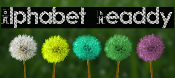 Alphabet Headdy Font examples