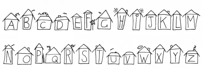 Alphabet Houses Regular Schriftart Groß