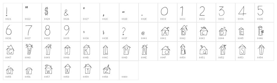 Alphabet Houses Regular Character Map
