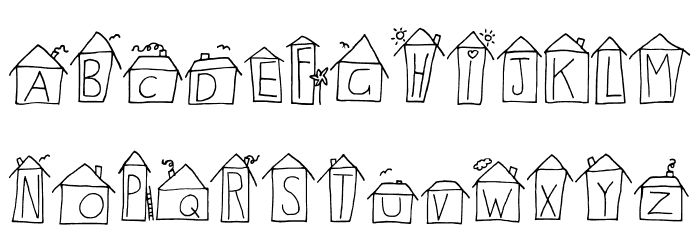 Alphabet Houses Regular Font LOWERCASE