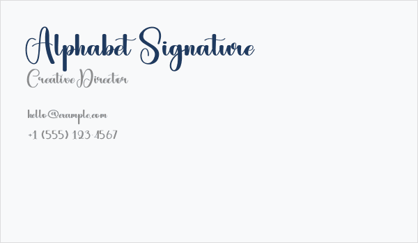 Alphabet Signature Business Card