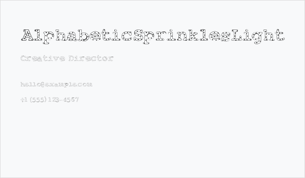 AlphabeticSprinklesLight Business Card