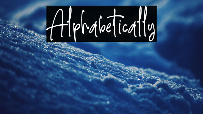 Alphabetically Example 1