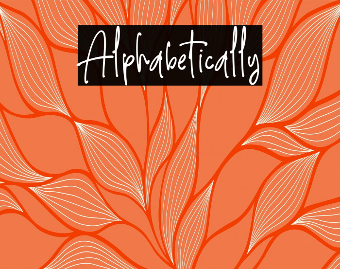 Alphabetically Example 3