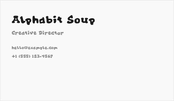 Alphabit Soup Business Card