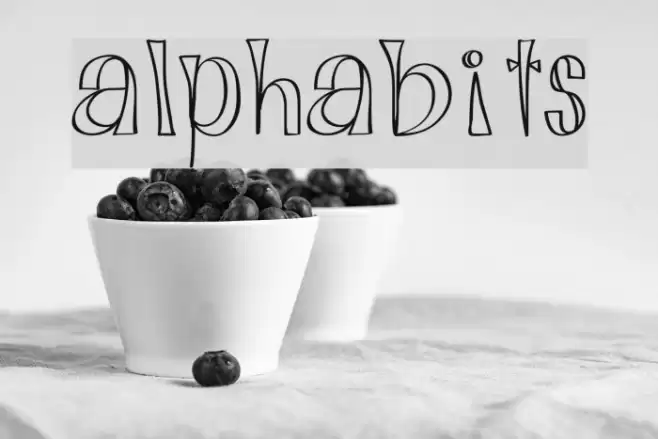 Alphabits フォント examples