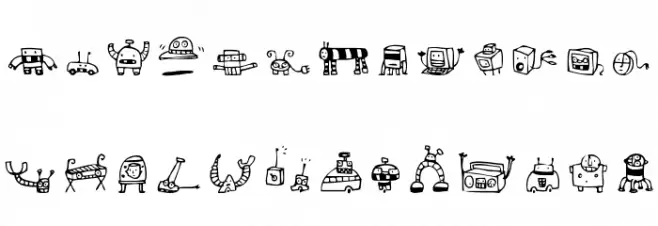 Alphabots फ़ॉन्ट अपरकेस