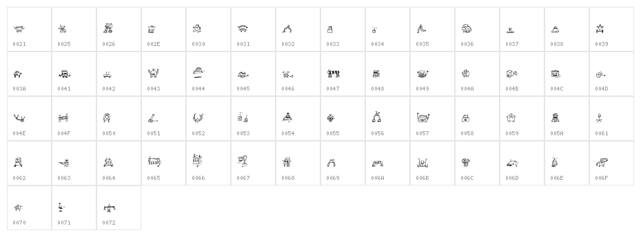 Alphabots Character Map
