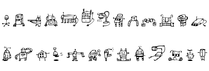 Alphabots Font LOWERCASE
