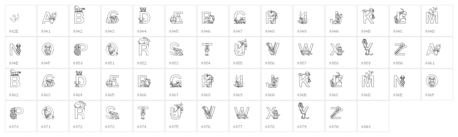 Alphapix Character Map