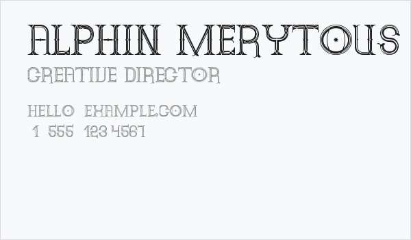 Alphin Merytous St Business Card