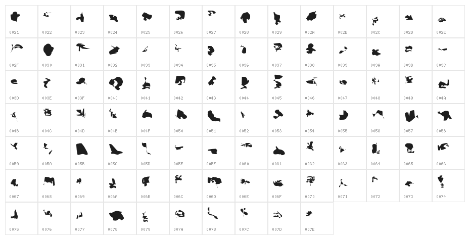 Alpina Character Map