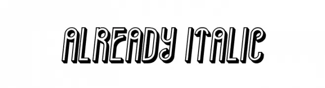 Already Italic  font caratteri gratis