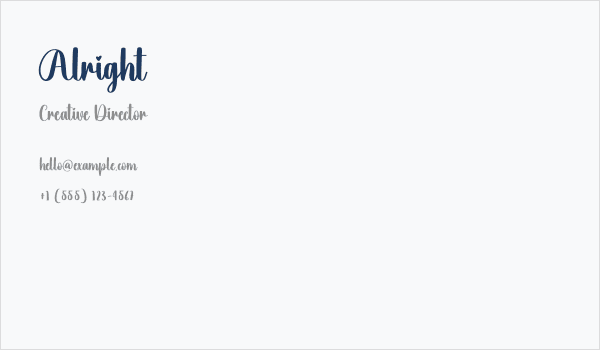 Alright Business Card