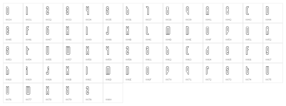 Alt Matey Light Character Map