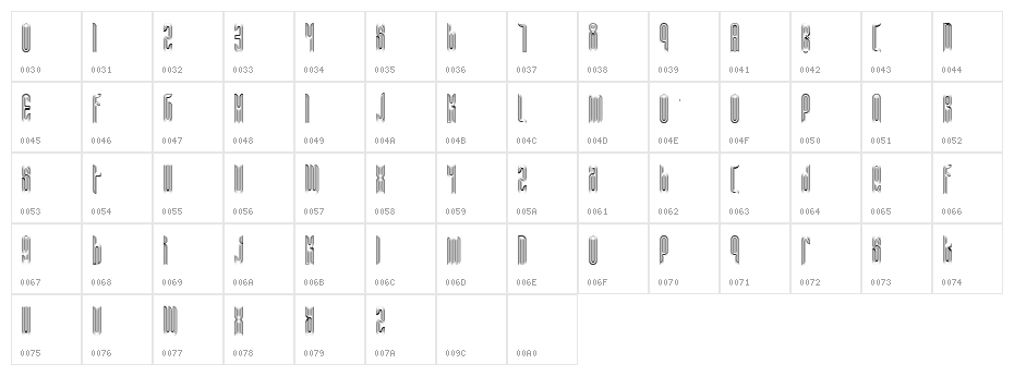 Alt Matey Regular Character Map