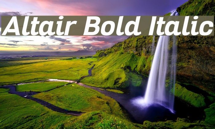 Altair Bold Italic Example 1