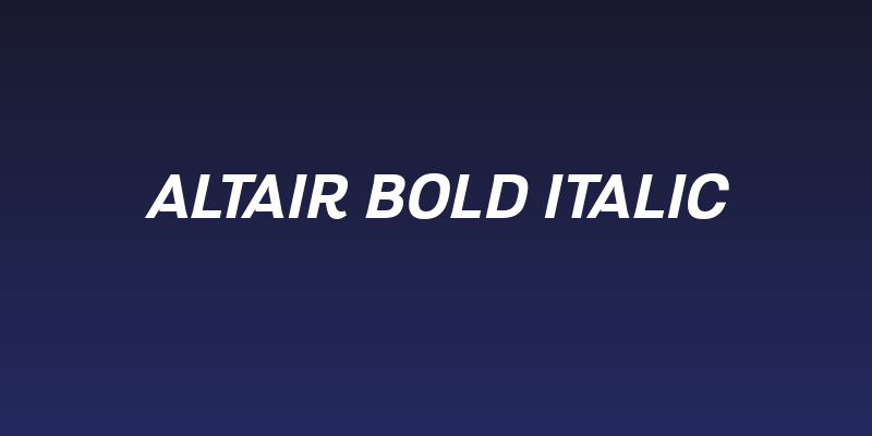 Altair Bold Italic Social Header