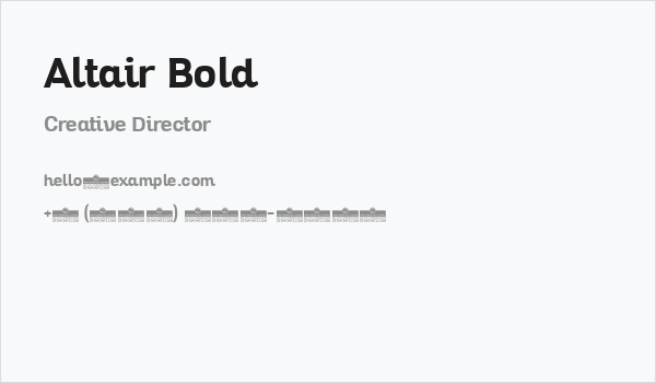 Altair Bold Business Card