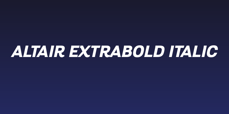 Altair ExtraBold Italic Social Header