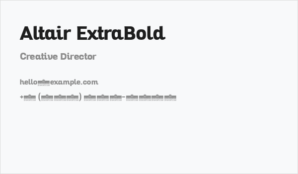 Altair ExtraBold Business Card