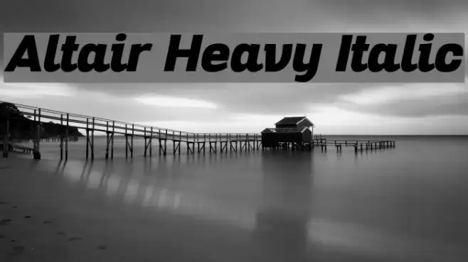 Altair Heavy Italic Font examples