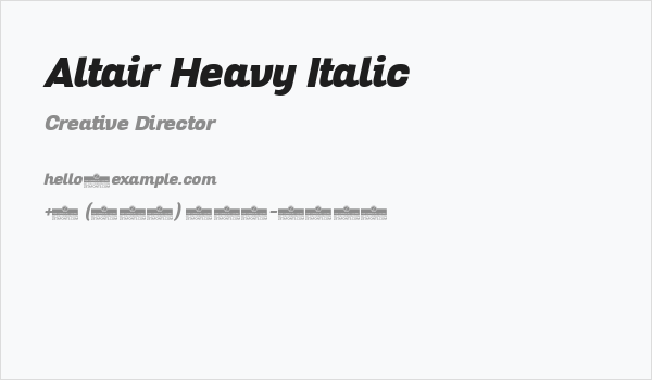 Altair Heavy Italic Business Card