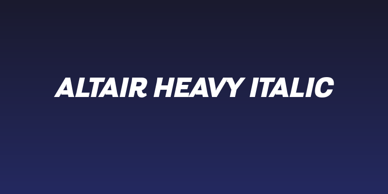 Altair Heavy Italic Social Header