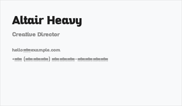 Altair Heavy Business Card