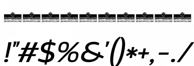 Altair Italic Font OTHER CHARS