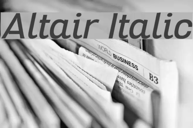 Altair Italic Font examples