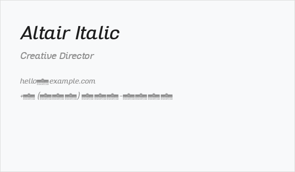 Altair Italic Business Card