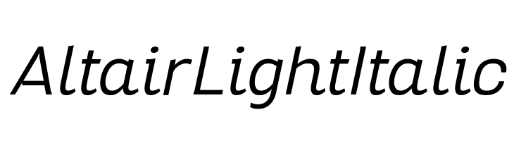 Altair Light Italic  Frei Schriftart Herunterladen