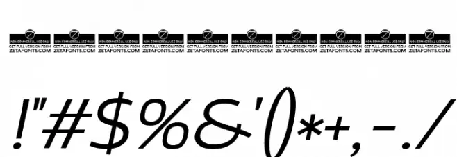 Altair Light Italic Font OTHER CHARS