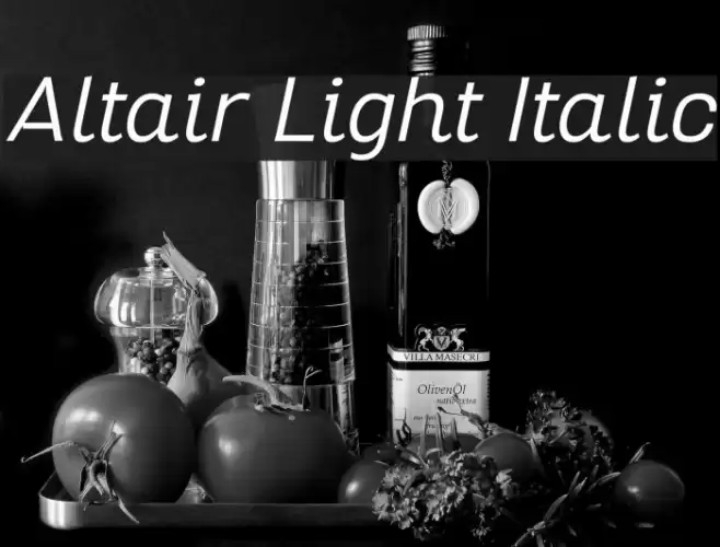 Altair Light Italic Font examples